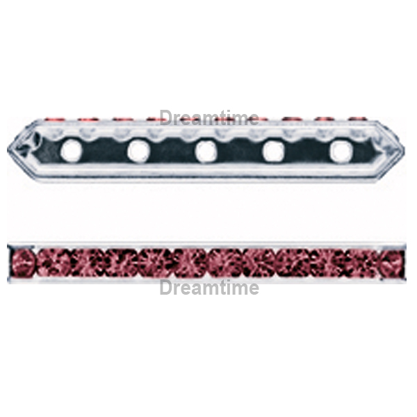 Dreamtime Crystal DC 77730 Rondelle Spacer Bars 5 Hole Burgundy/Silver